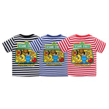 A Ape Print for Kids T Shirt Cartoon Striped Fashion Brand Short Sleeve T-shirt