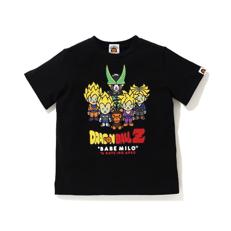 A Ape Print for Kids T Shirt Spring/Summer Cotton T-shirt Dragon Ball Cartoon Pattern Printing Boys and Girls Short Sleeve