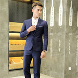 Mens Graduation Outfits Men's Trendy Slim Bar Suit Performance Dress Small Suit