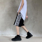 Harajuku Clothing Casual Shorts Retro Hip Hop Casual Loose-Fitting Wide-Leg Short Jumpsuit Men and Women