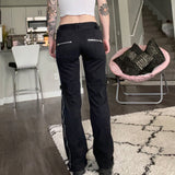 Low Rise Jeans Low Waist Zipper Straight Slimming Jeans Autumn Trousers