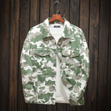 Camouflage Varsity Jacket Casual Drop Shoulder Loose