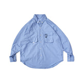 Men Shacket Long Sleeve Autumn Shirt Autumn Solid Color Polo Collar Casual Shirt for Men