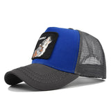 Wolf Print Cap Animal Embroidery Baseball Cap Animal Wolf Embroidered Hat Mesh Peaked Cap Curved Brim Visor Mesh Cap