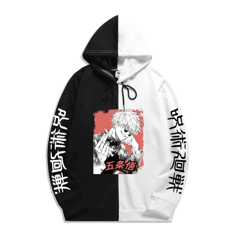Split Hoodie Demons and Angels Day Mangled Back to Battle Splicing Pullover