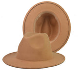Fedora Hat Woolen Thick Top Hat Women's Fedora Hat British Style Felt Cap