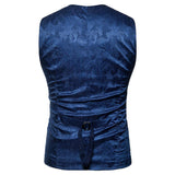 Tuxedo Vests Men Suit Vest Casual Coat Vest Fashion Printed Gentleman Men's Color Matching