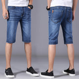 Mens Jean Shorts Summer Thin Denim Shorts Men's Straight Stretch Men's Fifth Pants Casual Youth Men's Middle Pants