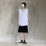 Harajuku Clothing Casual Shorts Retro Hip Hop Casual Loose-Fitting Wide-Leg Short Jumpsuit Men and Women