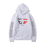Split Hoodie Demons and Angels Printed Loose Hooded