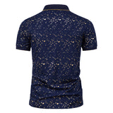 Men Shirt Fashion Slim Fit Shirt Short Sleeve Shirt Large Size Casual Top Summer Men's Fashion Print Short Sleeve Lapel T-shirt