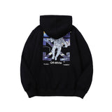 Hip Hop Wind Off Space Arrow Printed Hoodie Baggy Coat