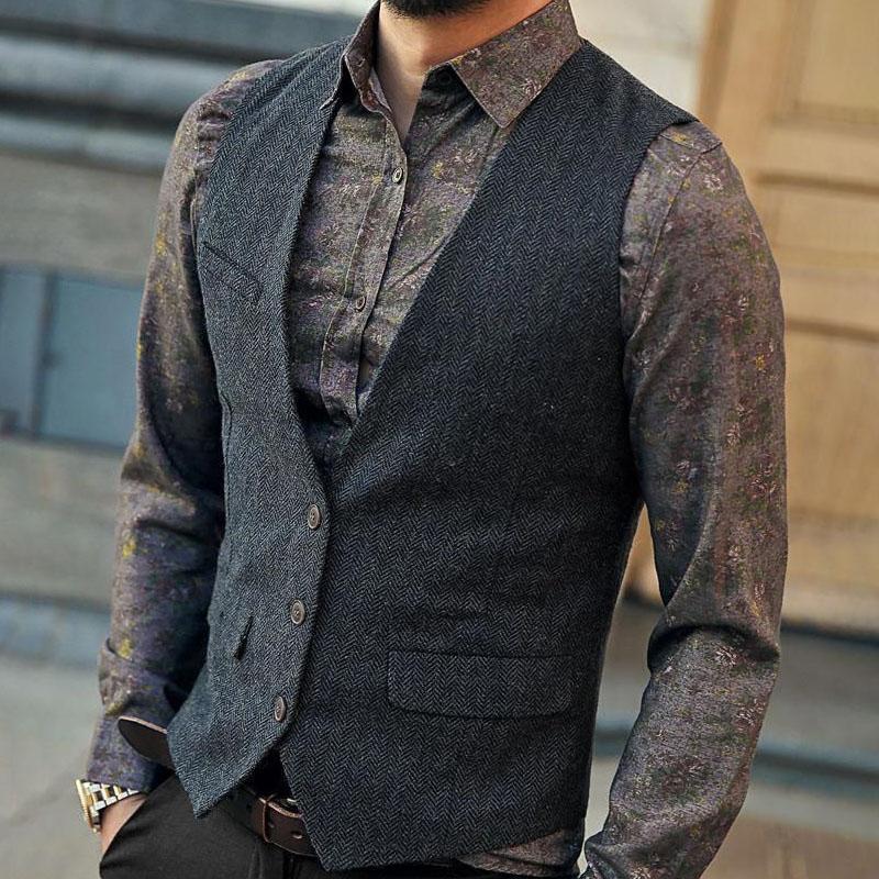 Mens Dress Vests Business Waistcoat Fall Winter Men Slim Fit Vest Casual Suit