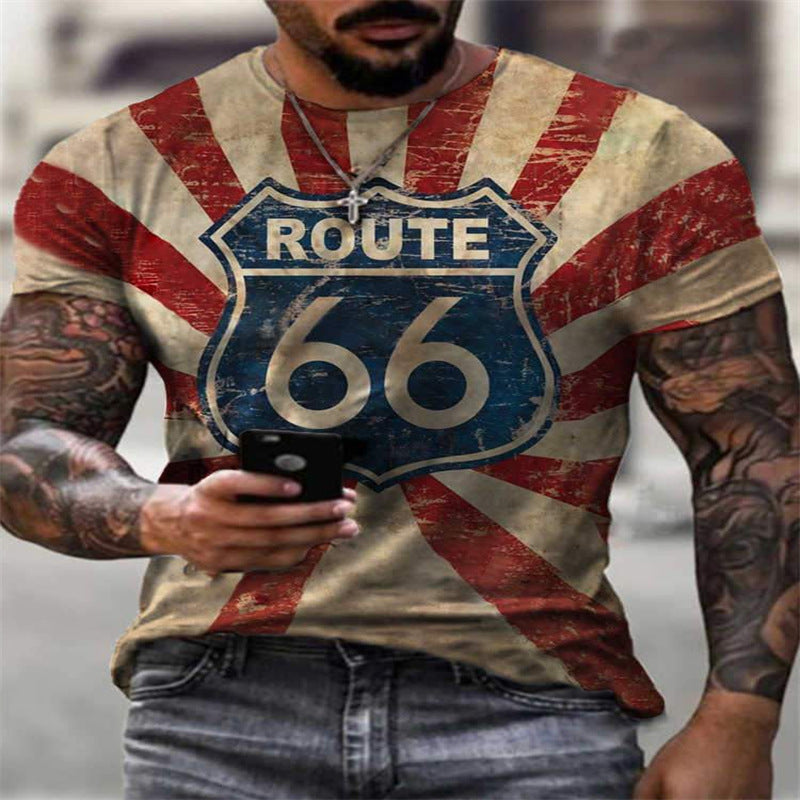 Captain America T Shirt No. 66 Road Digital Printing 3DT Shirt Loose