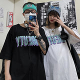 Harajuku Clothing Men's Tshirt Classic Retro Shirts Printed Loose Short Sleeve Couple T-shirt Men and Women