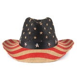 Fedora Hat Western Cowboy Style Fedora Hat Double-Layer Printing Straw Hat Bowler Hat