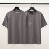 Fog T Shirt Spring and Summer Double Line Solid Color Reverse Standard Short Sleeve Tshirt Men's High Street fear of god