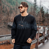 Men plus Size Sweatshirt Large Size Men's Sweater with Letters Embossed Undershirt Sweater