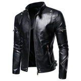 Men's Clothing Fall plus Size Men's Leather Polo Shirt Pu Fashion Leather Jacket Coat Men Winter Outfit
