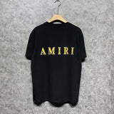 Amiri T Shirt Tiger Pattern Letter Print Round Neck
