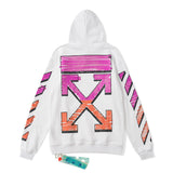 Autumn And Winter Coral Gradient Arrow Pattern Hooded Sweater For Men And Women