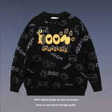 Men Fall Outfits Bear Cute Couple Sweater Casual Knitted Top