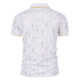 Men Shirt Fashion Slim Fit Shirts Short Sleeve Shirt Large Size Casual Top Summer Men's Fashion Print Short Sleeve Casual Polo Collar Polo Shirt Men