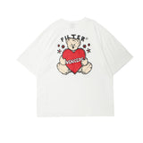 Men's T Shirt Summer Casual Tops Cartoon Bear Printed Short Sleeve T-shirt Men's round Neck Half Sleeve Boyfriend Harajuku Style Trendy Loose