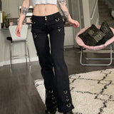 Low Rise Jeans Low Waist Zipper Straight Slimming Jeans Autumn Trousers