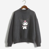 Kuromi Sweatshirt Autumn and Winter Mid-Collar Printed Long Sleeve Loose Student Sweatshirt Sweater