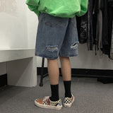 Harajuku Clothing Men's Casual Shorts Summer Jeans Men's and Women's Pure Color High Waist Casual Pants Tide