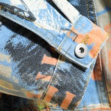 Graffiti Denim Jacket Autumn Loose Fashion Personalized Graffiti Letter Denim Jacket