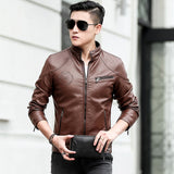 80 'S Leather Jacket Spring And Autumn Men 'S Leather Jacket Slim Fit Youth Lapels Casual Motorcycle PU Leather Jacket Jacket