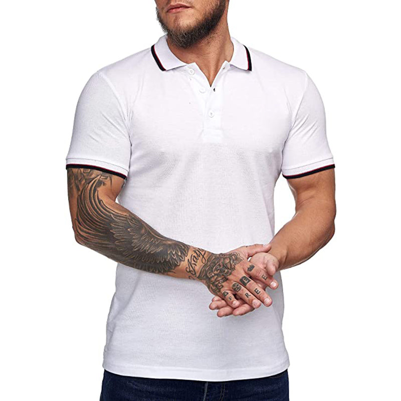Men T-shirt Casual plus Size Top Spring and Summer Design Short Sleeve Polo Shirt