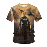 Captain America T Shirt 3D Digital Printing Men's Casual Short-Sleeved T-shirt