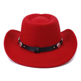Wester Hats Men 'S And Women 'S Woolen Western Ethnic Style Peach Top Denim Hat