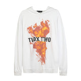Men Fall Outfits Vintage Floral Print Long Sleeves High Street Loose Sweatshirt