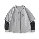Varsity Jacket for Men Baseball Jackets Sweater Men's Spring Street Trendy Patchwork Contrast Color Baggy Coat