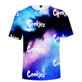 Cookies Shirt Spring Starry Sky 3D Printing Men's and Women's Summer Casual Short Sleeve T-shirt