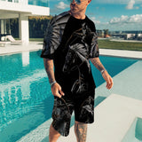 3D T Shirt Casual Sports Printed Shorts Suit