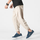 Linen Pants Straight Leg Pants Spring/Summer Men's Solid Color Linen Leisure Loose