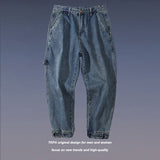 Mens Fall Fall Vintage Casual Loose Wide Leg Pants High Street Straight-Leg Ankle-Banded Pants