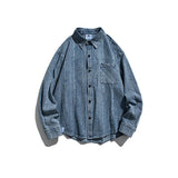 Men Shacket Long Sleeve Autumn Shirt Autumn Shirt Casual Loose Fashion Pocket