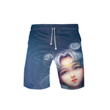 Sailor Moon Beach Short Printed Sailor Moon Printed 3D Digital Printed Casual Beach Pants for Men and Women