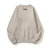 Fog Essentials Long Sleeve round Neck Sweatshirt Fog Younger Brother Seven Seasons Double Line Adhesive Letter Crew Neck Pullover Long Sleeve