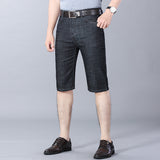 Men Jean Shorts Summer Men's Jeans Middle Pants Stretch Korean Washed-out Casual