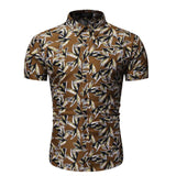 Men's Summer Men's Loose Short Sleeve Shirt Printed Shirt Casual Beach Men's Shirt