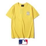 MLB T Shirt Summer Fashion Brand MLB Embroidered NY Back Green Circle Short Sleeve T-shirt