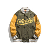 Varsity Jacket For Men Baseball Jackets Letter Splicing Loose Jacket Male