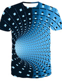 3D T Shirt Vortex Digital Printing Loose